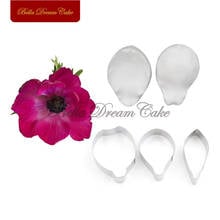 5 pçs/set Anêmona Pétala Veiner Molde de Silicone de Aço Inoxidável Cortador de Moldes DIY Handmade Flor Fondant Mould Bolo Que Decora Ferramenta 2024 - compre barato