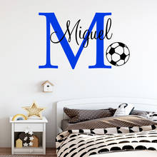 Soccer Custom Name Wall Stickers For Kids Room Personalized  Football Boys Name Bedroom Nursery Wall Picture Baby Wall Decals 2024 - buy cheap