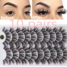 10 Pairs 3D Faux Mink False Eyelashes Natural Long Dense Slender Cross Fluffy Extension Eyes Beauty Makeup Lashes 2024 - buy cheap