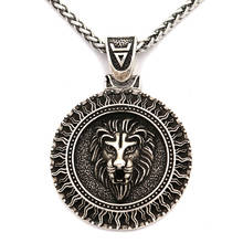 Dropshipping Nordic Sun Veles lion Head Pendant Viking Wolf Rune Talisman Slavic Kolovrat Scandinavian Amulet Jewelry 2024 - buy cheap