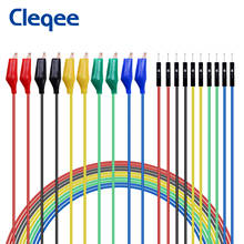 Cleqee 10PC Dupont Wire Male/Female to Alligator Clip Jumper Wire Crocodile Clip Test Lead Silicone Jumper Cable DIY P1531/P1533 2024 - buy cheap