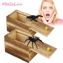 Caixa de madeira para piada de escorpião e aranha, decoração para halloween, brinquedo artesanal 2024 - compre barato