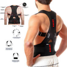 Magnetic Therapy Adult SCOLIOSIS POSTURE CORRECTOR LUMBAR Spine SUPPORT BELT ROUND SHOULDER BACK BRACE DELUXE 2024 - buy cheap