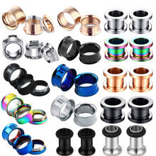 316L Surgical Steel Ear Flesh Tunnel Plugs Internal Double Flare Hollow Screw Ear Expander Gague Body Jewelry 00g Stretcher Kit 2024 - buy cheap