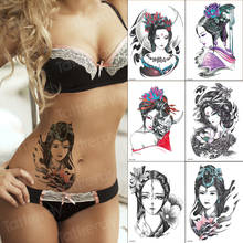 temporary tattoo sticker geisha wholesale 6pcs/lot stickers bikini tattoo for girls woman temporary fashion tattoos waterproof 2024 - buy cheap