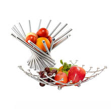 Stainless Steel Fruit Bowl Basket Tray Fold Rotate Orange Apple Stainer Vegetable Rack Storage Kitchen Household Organizer Tools 2024 - buy cheap