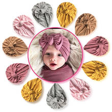 Cute Bows Baby Girls Hat Solid Newborn Hat Beanie Turban Infant Todder Kids Hat Bonnet Newborn Photography Props 2024 - buy cheap
