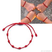 2Pcs 7 Knots Red String Bracelet Protection Evil Eye Good Luck Amulet for Success and Prosperity Friendship Bracelet Wholesales 2024 - buy cheap