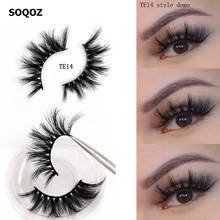 SOQOZ Mink Eyelashes 3D Mink Lashes Thick Handmade Natural Cruelty Free Lashes Popular False Eyelashes Transparent Round Box 2024 - buy cheap