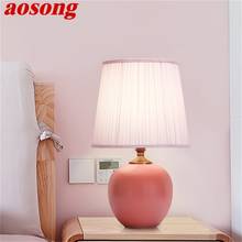 AOSONG Touch Dimmer Table Lamp Ceramic Pink Desk Light Contemporary Decoration for Home Bedroom 2024 - buy cheap