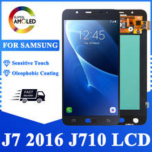 Tela lcd para celular samsung com sensor de toque, 5.5 polegadas, galaxy j7 2016, j710, j710f, j710m, j710g 2024 - compre barato