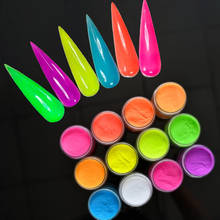 12 Bottles/Set 2 in1 Nail Acrylic Dip Powder Neon Pigment Luminous Collection Future Kit Bulk Fluorescent Dipping Powder Ta#076 2024 - buy cheap