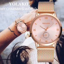 Luxury Watch Women YOLAKO Casual Reloj Mujer Watches Quartz Plastic Leather Band Zegarek Damski Wristwatch Relogio Feminino Saat 2024 - buy cheap