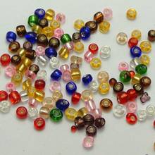 800 Mixed Color Silver  colour  -Lined Glass Seed Beads Rondelle 4mm (6/0) 2024 - buy cheap