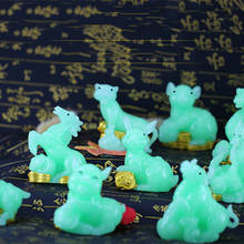 Luminous Resin Zodiac Animal Hand-made Ornaments Rat Ox Tiger Rabbit Dragon Snake Horse Sheep Monkey Chicken Dog Pig Figure 2024 - buy cheap