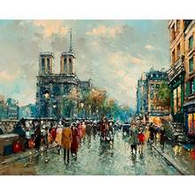 Painting By Numbers Streets Handmade On Canvas Diy kits For Adults Acrylic Paints Drawing Oil Picture Coloring By Numbers Decor 2024 - buy cheap