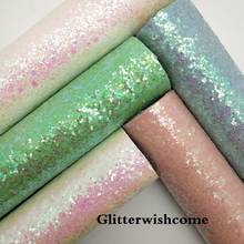 Glitterwishcome 21X29CM A4 Size Vinyl For Bows Flat Crystal Chunky Glitter Leather fabric Vinyl for Bows, GM3032B 2024 - buy cheap