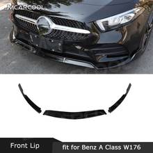 For Mercedes Benz A Class W177 Sport A200 A180 250 AMG Line 2019 2020 Front Lip Spoiler ABS Black Bumper Chin Shovel Protector 2024 - buy cheap