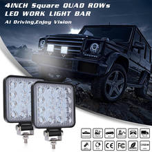 Luz de led off-road e offroad para carros, refletor led de 27w, 42w, 48w, 12v, 24v para jeep atv, uaz, suv 4wd, 4x4, caminhão, trator 2024 - compre barato