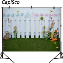 Capisco photophone fundos páscoa ovo coelho primavera cerca de madeira parede pastagem fotografia backdrops photobooth photocall 2024 - compre barato