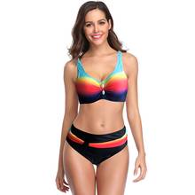 Bikinis con degradado para mujer, traje de baño femenino con realce, de talla grande 3XL, 2020 2024 - compra barato