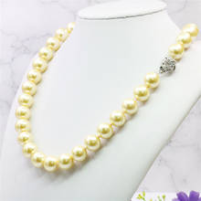 Fashion Jewelry 10mm AAA Gold-Color South Sea Shell Pearl Necklace Pearl Jewelry Rope Chain Necklace Pearl Bead Natural Stone 2024 - buy cheap