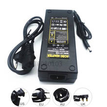 Adaptador de energia para cc 12v e 10a, para fita de led lcd, cftv, plug eua/ue/au/reino unido, transformador de iluminação 12v
