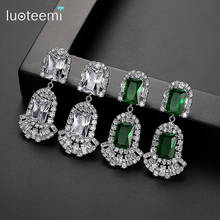 LUOTEEMI Sparkling Cubic Zirconia Big Dangle Earrings for Women Bridals Wedding Party Engagement Fashion Jewelry Brincos Gift 2024 - buy cheap