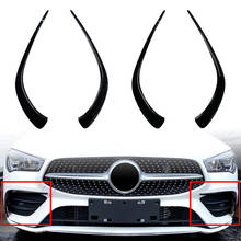 2Pcs Frente Car Bumper Lip Spoiler Splitter Guarnição ABS Para Mercedes Benz C118 CLA200/260 35 CLA AMG 2020 2021 Carbono/Gloss Black 2024 - compre barato