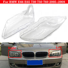 Cubierta de faro delantero de coche, pantalla de cristal para BMW serie 7, E66, E65, 730, 750, 760, 2005-2008 2024 - compra barato