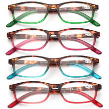 Henotin moda colorido quadro óculos de leitura primavera dobradiça homem e mulher hd leitor diopter + 1.0 + 3.0 5.0 + 6.0 2024 - compre barato