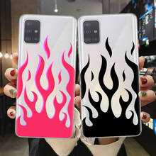 Capa de celular moderna com estampa de chamas, para samsung a10 a20 a30 a40 a50 a70 a51 a71 a01 a11 a21s a31 a41 a7 a6 a8 plus 2018 2024 - compre barato