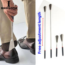 Prata alça longa shoehorn flexível de aço inoxidável sapato chifre vara ferramenta levantador sapato profissional colher ferramenta 26.5 ~ 74.5cm 2024 - compre barato