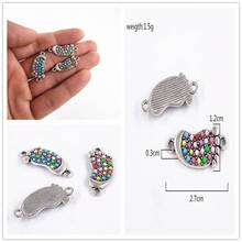 5pcs/lot Antique Silver Crystal Footprint Connectors for Jewelry Making Bracelet Findings DIY Accessories 27*12mm 2024 - buy cheap