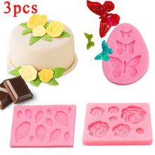 Rose Leaf Butterfly Rose Silicone Cake Mold 3D Flower Fondant Mold Cupcake Jelly Candy Chocolate Decoration Baking Tool Moulds 2024 - buy cheap