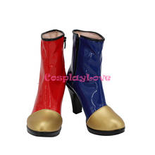 Fighter Z Android 21 Red Blue Cosplay Shoes Long Boots Leather Custom Made CosplayLove 2024 - buy cheap