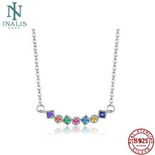 INALIS 100% Genuine S925 Sterling Silver Necklace Colorful Shaped Cubic Zirconia Necklaces For Women Wedding Fine Jewelry Gift 2024 - buy cheap