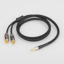 Cabo audiocrast a53 + xw60, cabo de áudio rca reto de 3.5mm, plug aux conversor de duas plugues rca 2024 - compre barato