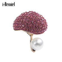 Korean Style Creative Cute Mushroom Brooches for Women Alloy Crystal Rhinestone Female Pearl Brooch Pin Scarf Buckle Accessories 2024 - buy cheap