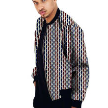 African Wax  Men's Baseball Jackets Male Stand Collar Short Coat Street Style Dashiki Print Male Bomber Jacket 2024 - buy cheap