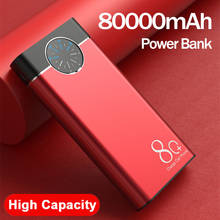 80000mAh Power Bank Portable Fast Charging with Phone Stylish Roulette Display LED Light Dual USB Ports PowerBank for Smartphone 2024 - buy cheap