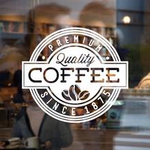 Знак Кофейни Премиум кофейный знак кружка логотип Кафе Декор высшее качество Наклейка на стену чашку винил на заказ 2024 - купить недорого
