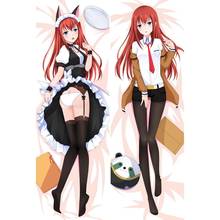 Makise kurisu bonito fronha cosplay anime dakimakura waifu abraçando corpo decorativo steins portão travesseiro capa almofada 2024 - compre barato