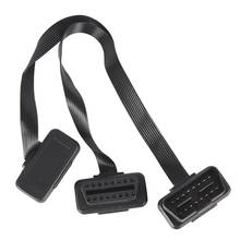 Flat 16Pin ELM327 OBD2 Male To Dual Female Y Splitter Elbow Extension Cable Lead new 2024 - buy cheap