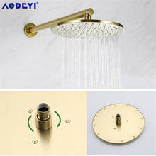 Brass Black Bathroom High Pressure Rain Shower Head Wall Ceiling Round Bath Rainfall Top Showerhead Accessories Brushed Gold 2024 - buy cheap