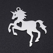 5pcs/lot 100% Stainless Steel  Horse Charm  Pendants   Wholesale Jewelry Making Charms Accept OEM Order 2024 - buy cheap