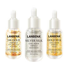 LANBENA 24K Gold+Silver Silk +Gold Silk Collagen Ampoule Serum Anti-Aging Lighten Spots Moisturizing Whitening Firming Skin Care 2024 - buy cheap
