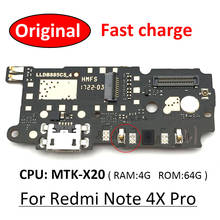 Гибкая плата зарядного устройства для Xiaomi Redmi Note 4 MTK Helio X20, USB порт, док-станция, зарядный ленточный кабель 2024 - купить недорого