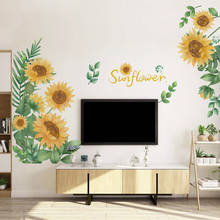 Papel de parede para sala de estar, quarto, flores solares, decalques, decoração para adolescentes, mural, decoração para casa, papéis de parede 2024 - compre barato