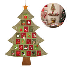 Calendario de Adviento de Navidad, fieltro colgante, cuenta atrás, calendario de Navidad, decoración de Navidad para el hogar 2020, feliz decoración de Año Nuevo 2024 - compra barato